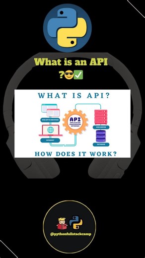 pythonfullstackcamp on Instagram: "Ever wondered what an API actually is and how it powers almost every app you use? 🤔 In simple terms, API (Application Programming Interface) is like a waiter in a restaurant – you (the client) tell it what you want, it talks to the kitchen (the server), and brings back your food (data) exactly how you need it! No need to know how the kitchen works 🔥 Perfect for beginners in tech! what is api api explained api full form how api works api for beginners applicat