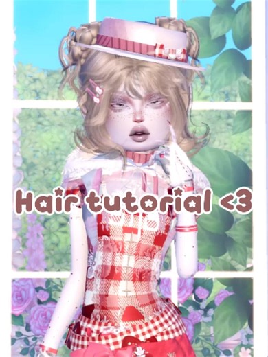˚ ༘♡ ⋆｡˚ Cute and simple hair combo tutorial ˚ ༘♡ ⋆｡˚ Hex color code is # debd9f , the new Valentine's Day hair that they added it's so adorable