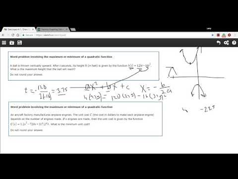 Word problems involving the maximum or minimum of quadratic functions