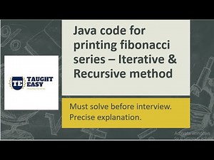 Java code to print Fibonacci series- Iterative & recursive method #java #fibonacci #recursion #viral