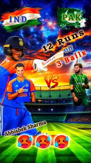 Abhishek Sharma in action vs Pakistan last over 3 balls 12 runs required #realcricket24 #indvspak