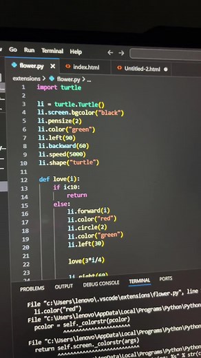 Tutorial Membuat Bunga dengan Python di VSCode