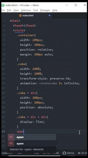 3D Cube Animation | HTML CSS JavaScript