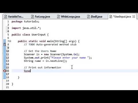 Java Tutorial 7: Get User Input
