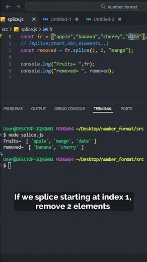 JavaScript splice() Add, Remove, or Replace Array Elements