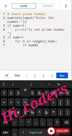 Prime number check in python how to check prime number in python#shorts #python #coding #primenumber