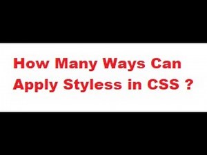 How to apply styles in CSS ?
