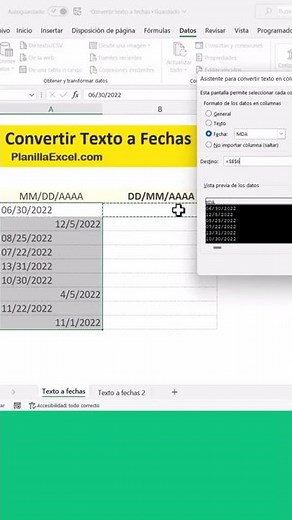 Quickly convert text to dates