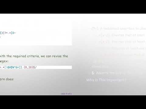 How to Fix Validate.js Regex for Password Validation