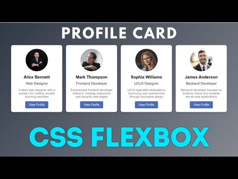 Profile Card Design HTML CSS | Web Design Tutorial For Beginners