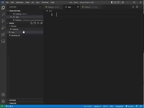 Node Js - Create .env File in vscode