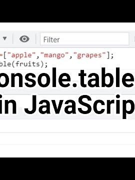 شرح console.table() في JavaScript - JavaScript Tips & Tricks