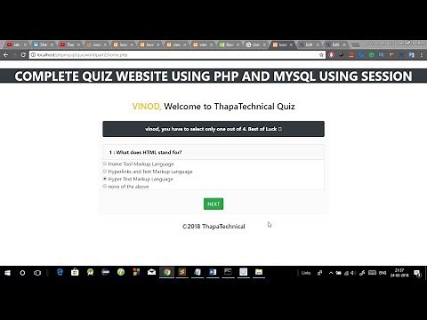 create a Quiz Website using PHP and MySQL [ Online Quiz System in PHP Project with Source Code ]