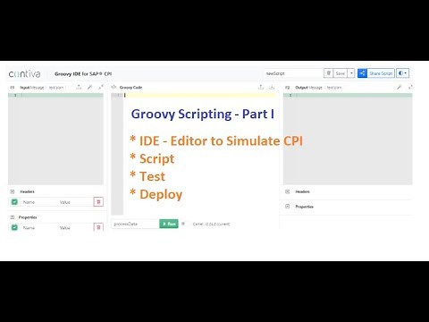 01- CPI Groovy Introduction | Script, Validate Groovy online, Then Deploy in Iflow | Contiva IDE