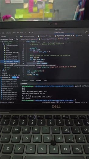 Day 2 getter and setter , class method , static method done. #python
