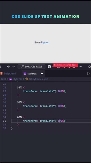 CSS Text Slide up Animation no JavaScript #coding #htmlcss #viralvideo #shorts #short #shortviral