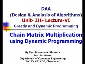 Chain Matrix Multiplication using Dynamic Programming Theory & Example| DAA