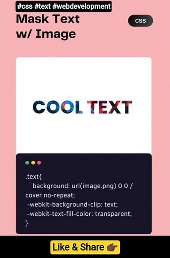 🎨 Mask Text with Image #css #html #javascript #text #background #animation #webdevelopment #how #ai