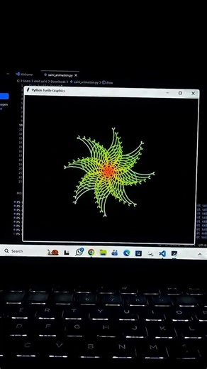 flower animation using python programming...#coder#python#programming#youtubeprogramcode#viralyoutub