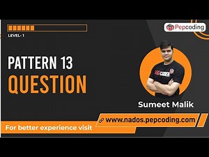 Pattern 13 | Question | Java Foundation Course