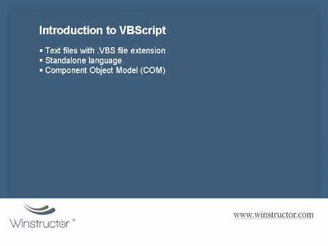 VBScript - Introduction to VBScript (1 - 9)