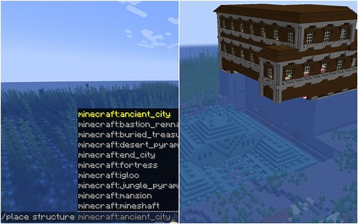 How to generate in-game structures using the place command in Minecraft 1.19