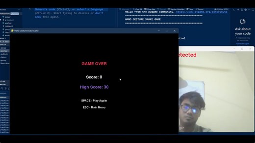 Hand-Gesture Controlled Snake Game with Python and OpenCV | Nitin Rawat posted on the topic | LinkedIn