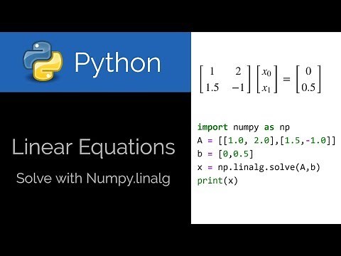 Python 🐍 Solve Linear Equations