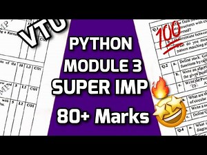 INTRODUCTION TO PYTHON PROGRAMMING MODULE 3 SUPER IMPORTANT|BPLCK105B/BPLCK205B PASSING PACKAGE #vtu