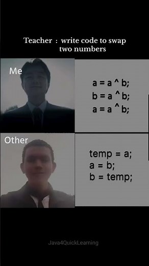 Swap two numbers without using third variable in java #java #program #java4quicklearning