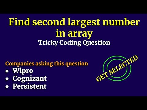 Find Second Largest Number From Array | Java Interview Questions and Answers