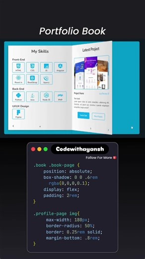 portfolio Book 📕#shorts #youtubeshorts #coding #programming #css #html #javascript #portfolio #books