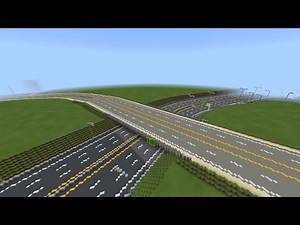 Minecraft - Road Work - Ep 7 - More Roads And A New Freeway Overpass! (Timelapse)