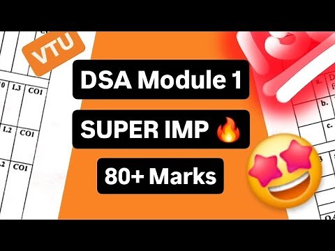 DSA MODULE 1 SUPER IMPORTANT💯🤩| BCS304 MODEL PAPER SOLUTIONS + PASS PACKAGE | VTU 3rd SEM CSE #vtu