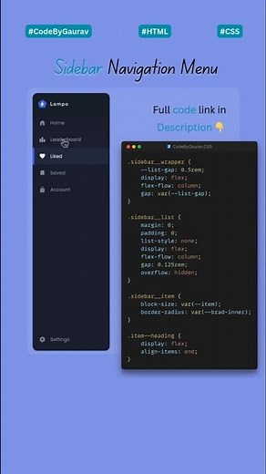 🚀 Responsive Sidebar with Slide Animation | HTML CSS JS #webdevelopment #coding #sidebar #shoerts