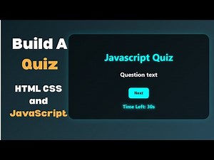 JavaScript Project - Quiz App with HTML, CSS & JavaScript | Frontend Tutorial