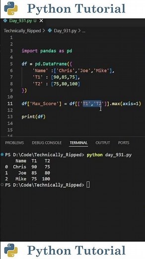 Finding Max Value Across Rows in Pandas | Python Tutorial