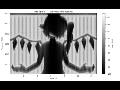 Bad Apple!! but I animated it using spectrograms