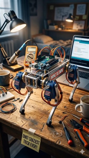 I Built a Robot Dog with 4 Servos #shorts