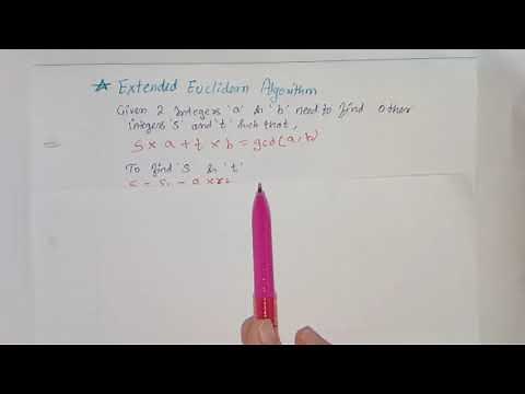Cryptography and Network Security: #1 Extended Euclidean Algorithm with solved example (GCD)