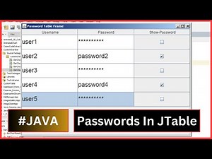Java - How to Create a Password Table with Show Password CheckBox In Java [With Source Code]