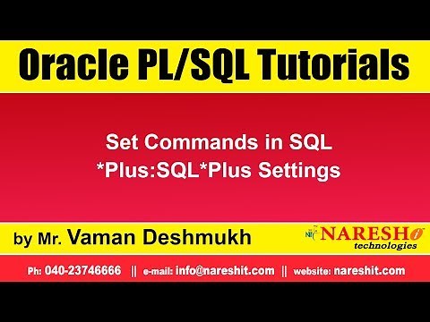 Oracle PL/SQL Tutorials | Set Commands in SQL*Plus:SQL*Plus Settings | by Mr.Vaman Deshmukh