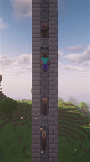 Villager Elevator In Minecraft #shorts #shortsviral #minecraft