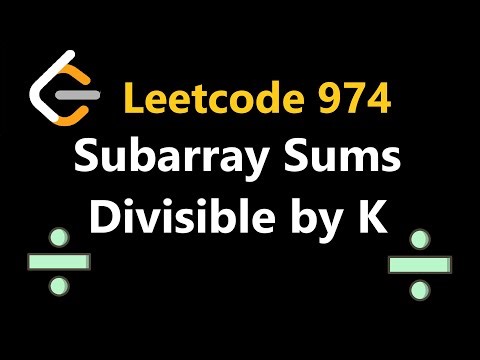 Subarray Sums Divisible by K - Leetcode 974 - Python