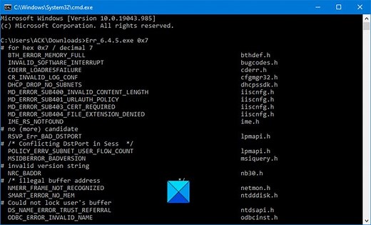 Windows Error Code & Message Lookup Tools