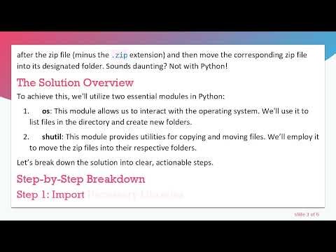 How to Create Folders and Move Zip Files Using Python