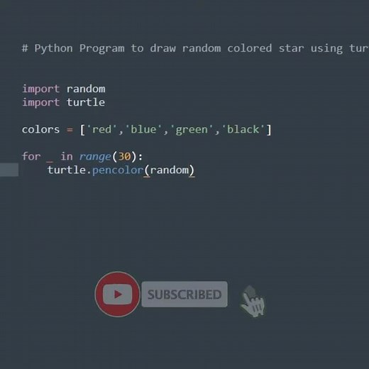 Python program to draw random colored lines using the Turtle library