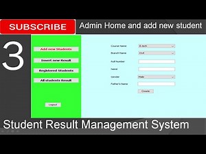 3. Student Result Management System in java - Admin Home and Add new student(JFrame, Mysql,Netbeans)