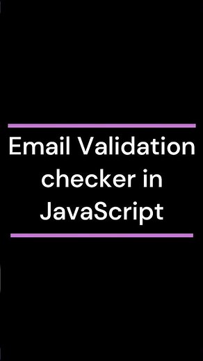 Email validation checker in JavaScript #coding #javascript #js