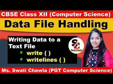 How to write data in a text file? | write( ) and writelines( ) function | How to append data? | CBSE
